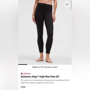 BRAND NEW TAGS ON Lululemon Align Leggings 25”